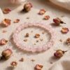 Natural Rose Quartz Pink Crystal Bracelet for Women & Mens