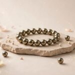 Natural Pyrite Bead Bracelet with Laboratory Authenticity Report