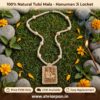 Natural Tulsi Mala with Hanuman Ji locket and light-coloured beads